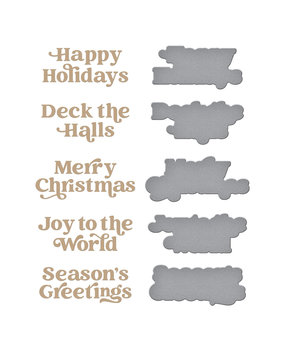 Spellbinders Joyful Christmas Sentiments Glimmer Hot Foil Plate & Die Set (GLP-361) (OUTLET)