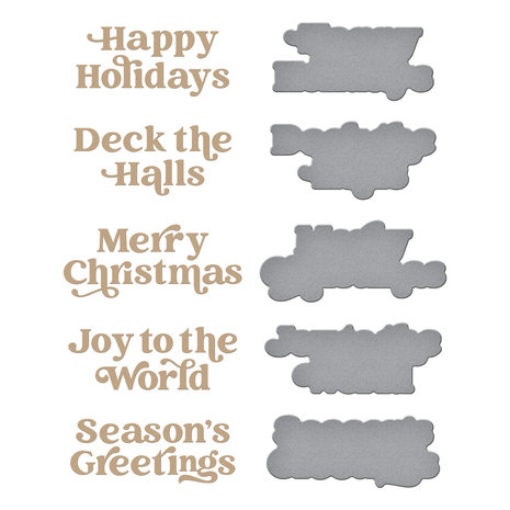 Spellbinders Joyful Christmas Sentiments Glimmer Hot Foil Plate & Die Set (GLP-361) (OUTLET)