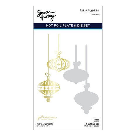 Spellbinders Retro Ornaments Glimmer Hot Foil Plate & Die Set (GLP-362) (OUTLET) Spellbinders Retro Ornaments Glimmer Hot Foil Plate & Die Set (GLP-362) (OUTLET)