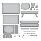 Spellbinders 3D Vignette Retro Television Etched Dies (S5-517) (OUTLET)