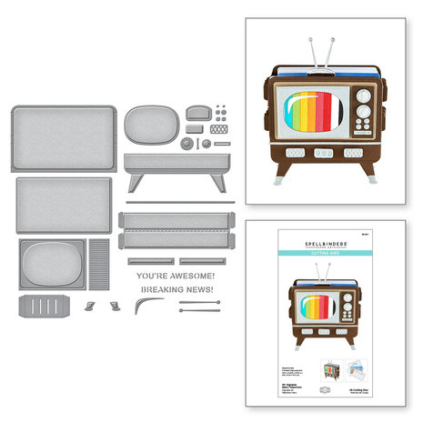 Spellbinders 3D Vignette Retro Television Etched Dies (S5-517) (OUTLET)