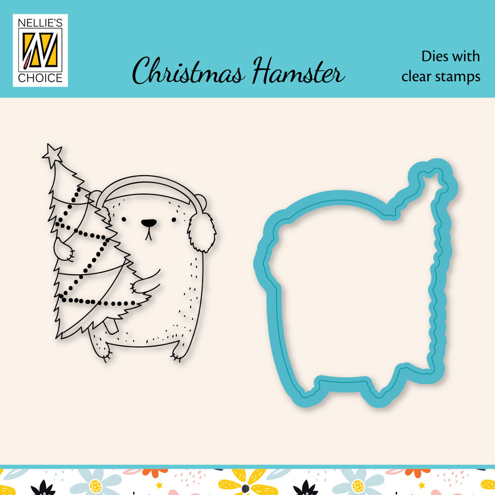 Nellie Snellen Christmas Harmster Christmas Tree Dies w/ Clear Stamps (HDCS040) (OUTLET) Nellie Snellen Christmas Harmster Christmas Tree Dies w/ Clear Stamps (HDCS040) (OUTLET)
