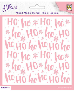 Nellie Snellen Hohoho Mixed Media Stencil (MMS4K-041) (DISCONTINUED)