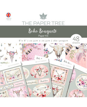 The Paper Tree Boho Bouquets 8x8 Inch Paper Kit (PTC1015) (OUTLET)