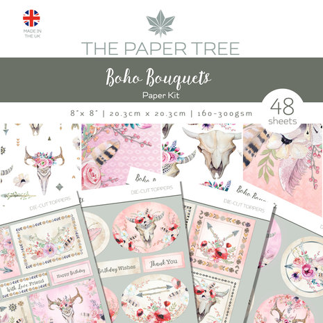 The Paper Tree Boho Bouquets 8x8 Inch Paper Kit (PTC1015) (OUTLET)