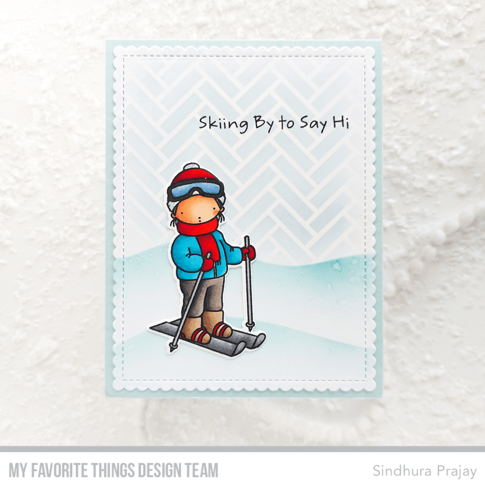 My Favorite Things Herringbone Stencil (ST-176) (OUTLET)