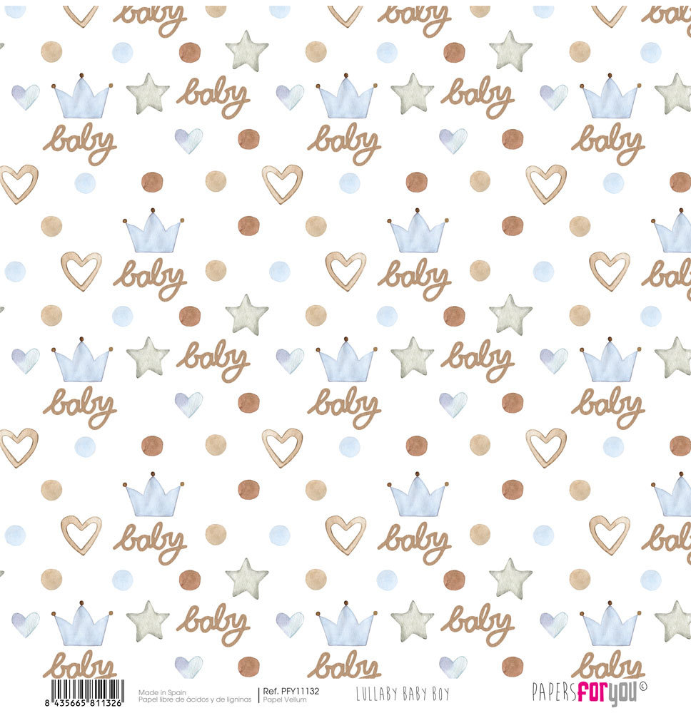 Papers For You Lullaby Baby Boy Vellum Paper Pack (6pcs) (PFY-11128) (DISCONTINUED)