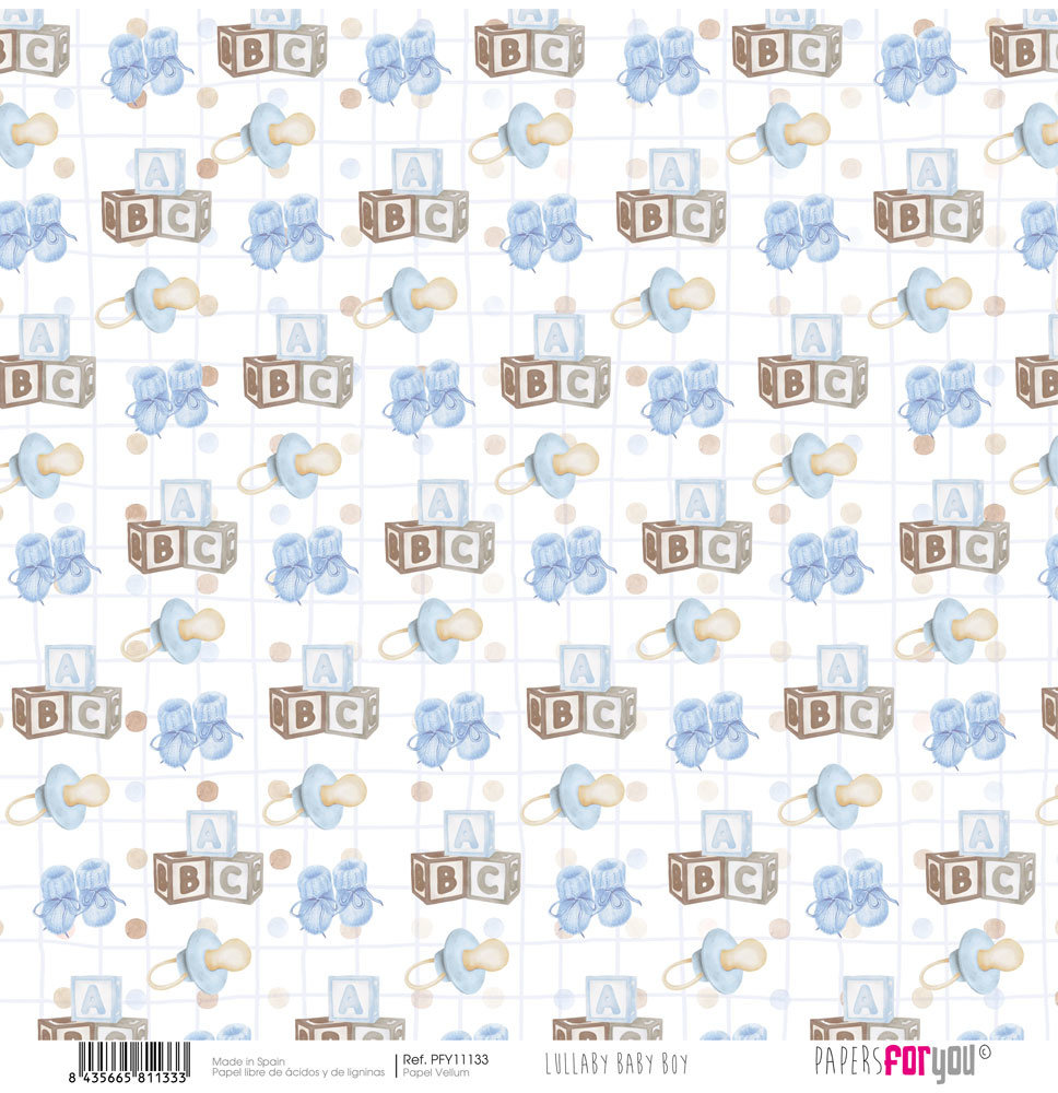 Papers For You Lullaby Baby Boy Vellum Paper Pack (6pcs) (PFY-11128) (DISCONTINUED)