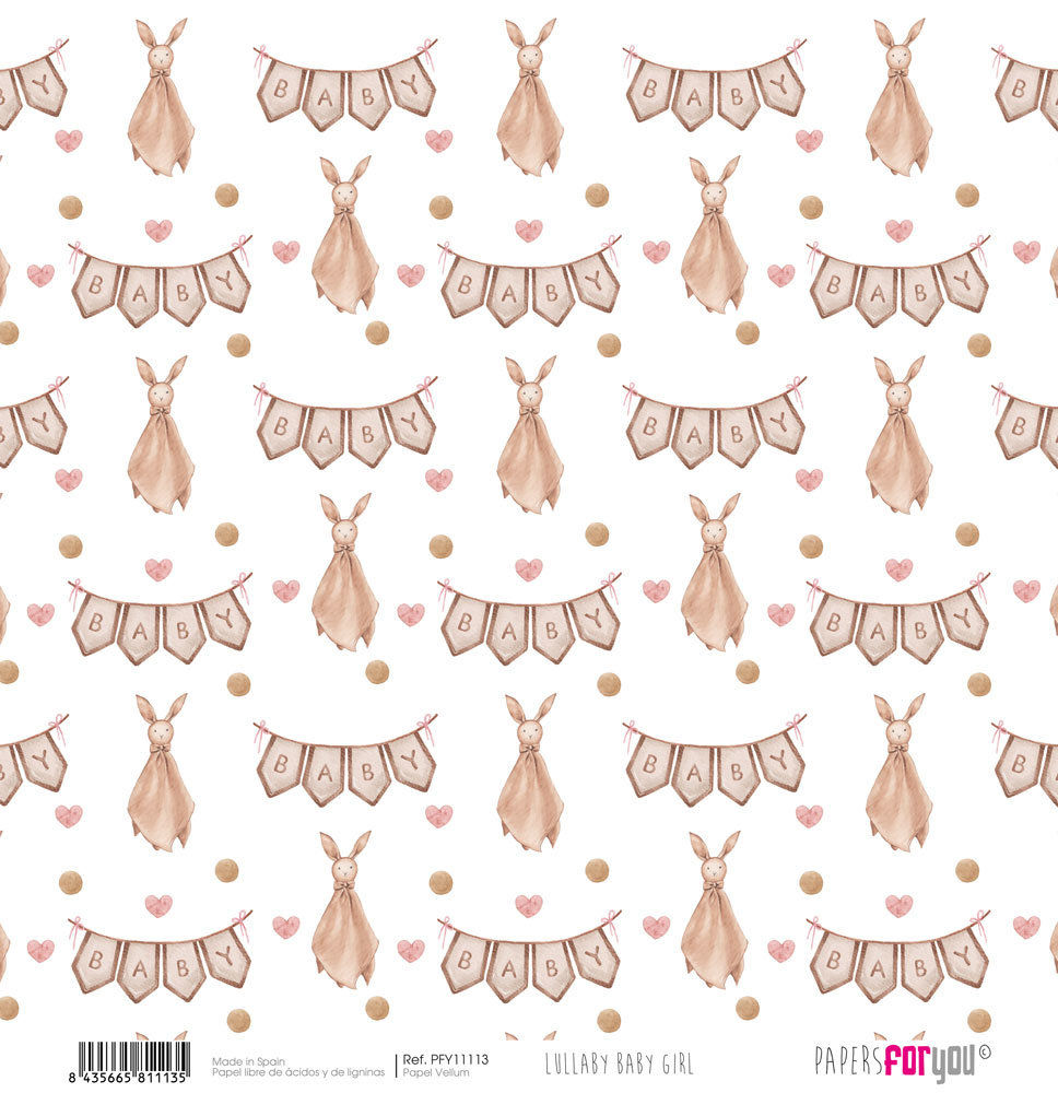 Papers For You Lullaby Baby Girl Vellum Paper Pack (6pcs) (PFY-11111) (DISCONTINUED)