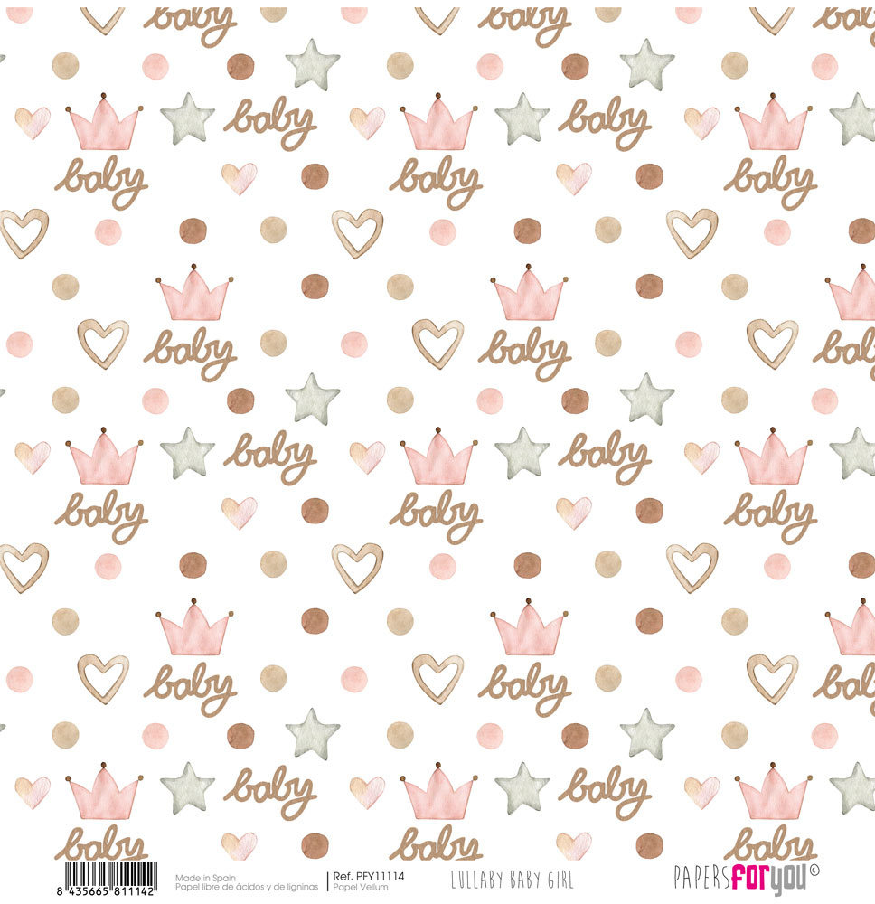 Papers For You Lullaby Baby Girl Vellum Paper Pack (6pcs) (PFY-11111) (DISCONTINUED)