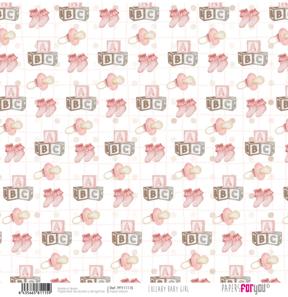 Papers For You Lullaby Baby Girl Vellum Paper Pack (6pcs) (PFY-11111) (DISCONTINUED)