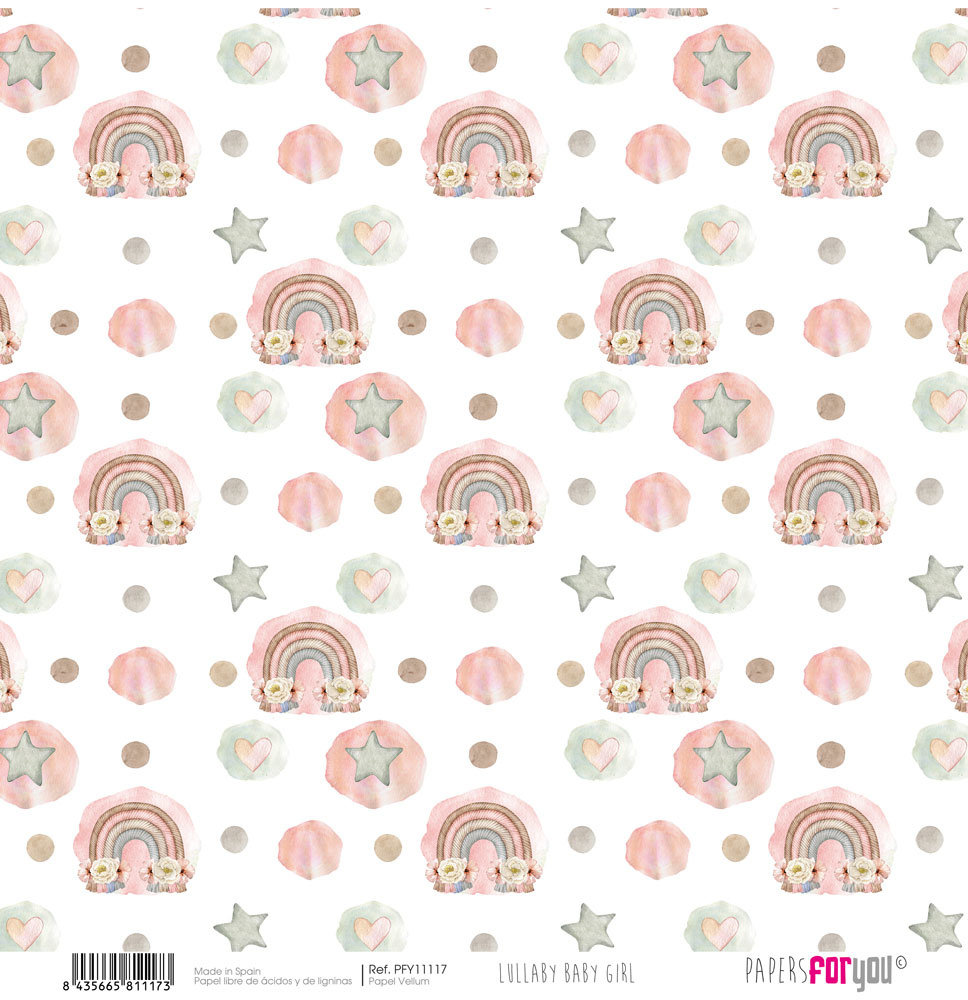 Papers For You Lullaby Baby Girl Vellum Paper Pack (6pcs) (PFY-11111) (DISCONTINUED)
