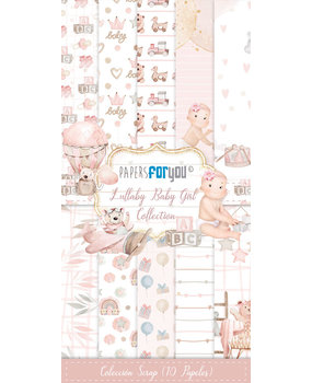 Papers For You Lullaby Baby Girl Slim Scrap Paper Pack (10pcs) (PFY-11138) (DISCONTINUED)