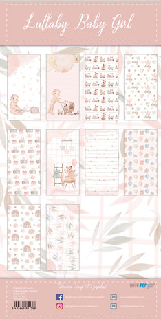 Papers For You Lullaby Baby Girl Slim Scrap Paper Pack (10pcs) (PFY-11138) (DISCONTINUED)