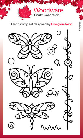 Woodware Wired Butterflies Clear Stamps (FRS961) (OUTLET) Woodware Wired Butterflies Clear Stamps (FRS961) (OUTLET)