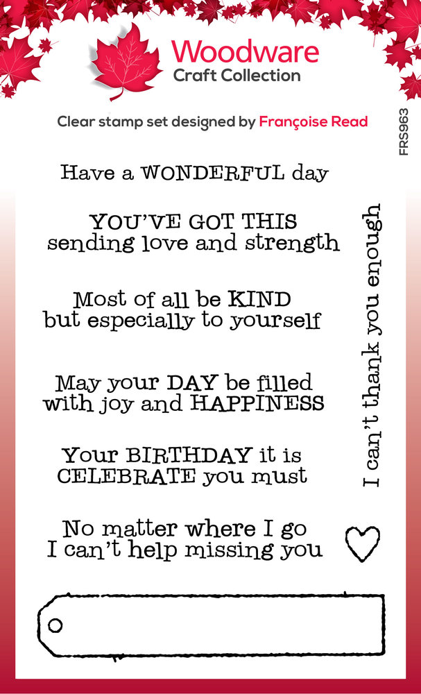 Woodware Long Tag Wishes Clear Stamps (FRS963) (OUTLET) Woodware Long Tag Wishes Clear Stamps (FRS963) (OUTLET)
