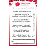 Woodware Long Tag Wishes Clear Stamps (FRS963) (OUTLET)