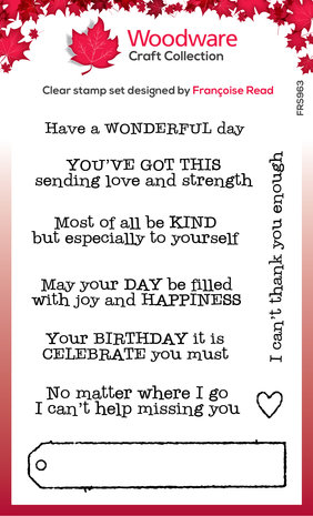 Woodware Long Tag Wishes Clear Stamps (FRS963) (OUTLET) Woodware Long Tag Wishes Clear Stamps (FRS963) (OUTLET)