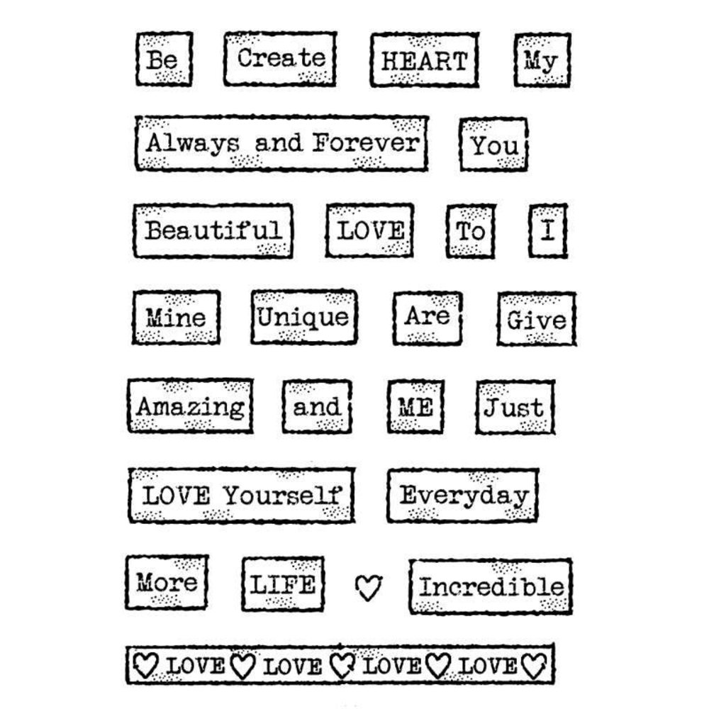 Woodware Love Tape Words Clear Stamps (FRS966) (OUTLET) Woodware Love Tape Words Clear Stamps (FRS966) (OUTLET)