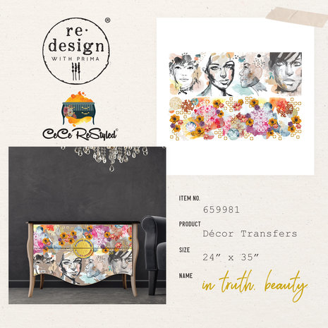 Re-Design with Prima Cece In Truth, Beauty 24x35 Inch Decor Transfers (1pcs) (659981) (DISCONTINUED) Re-Design with Prima Cece In Truth, Beauty 24x35 Inch Decor Transfers (1pcs) (659981) (DISCONTINUED)