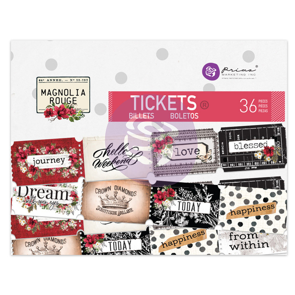 Prima Marketing Magnolia Rouge Tickets (36pcs) (658267) (DISCONTINUED) Prima Marketing Magnolia Rouge Tickets (36pcs) (658267) (DISCONTINUED)