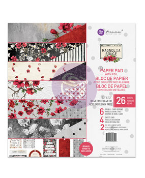 Prima Marketing Magnolia Rouge 12x12 Inch Paper Pad (658205) (DISCONTINUED)