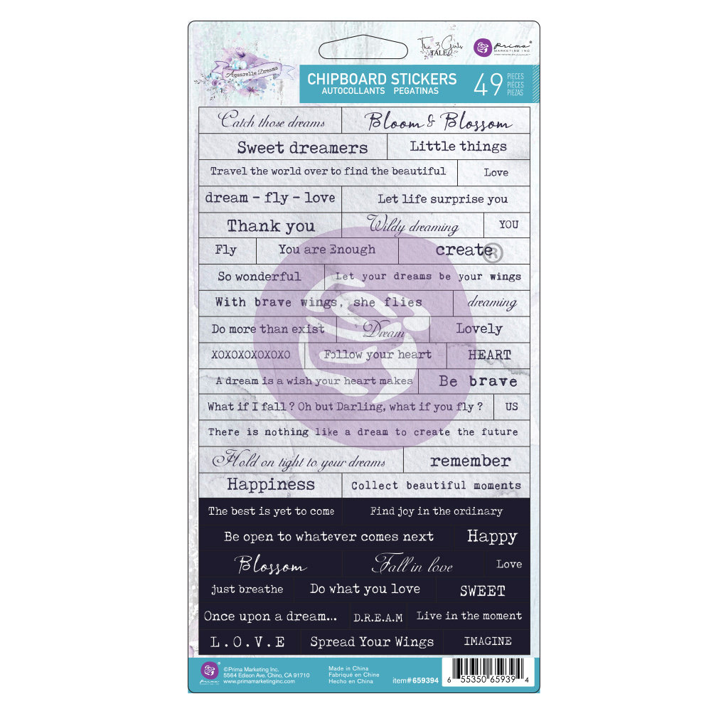 Prima Marketing Aquarelle Dreams Chipboard Stickers (49pcs) (659394) (DISCONTINUED) Prima Marketing Aquarelle Dreams Chipboard Stickers (49pcs) (659394) (DISCONTINUED)