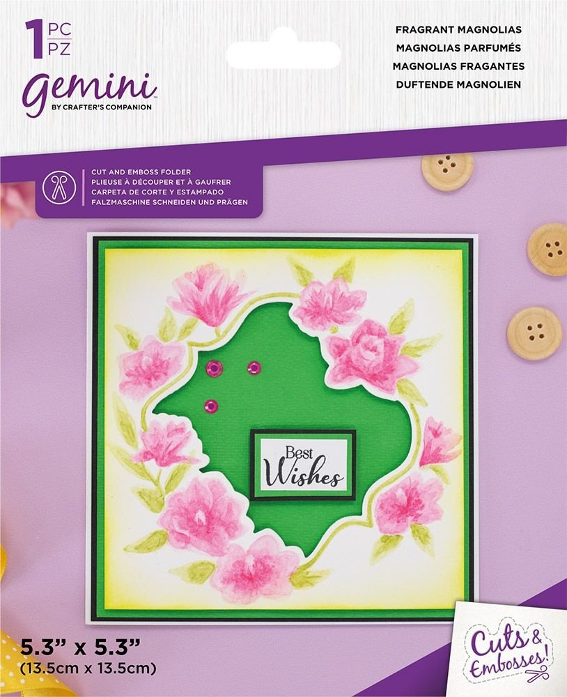 Gemini Floral Frame Fragrant Magnolias Cut and Emboss Folder (GEM-CEF5-FRAMAG) (DISCONTINUED)