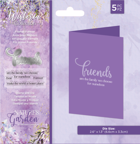 Crafter's Companion Wisteria Collection Stamp & Die Friends Forever (NG-WC-STD-FFOR) (OUTLET)