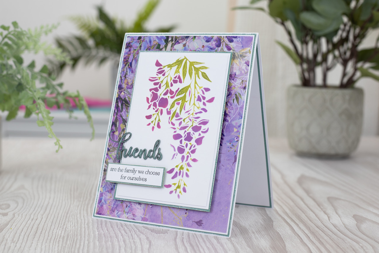 Crafter's Companion Wisteria Collection Embossing Folder & Stencil Wisteria Whisper (NG-WC-EF5-WWHIS) (OUTLET)