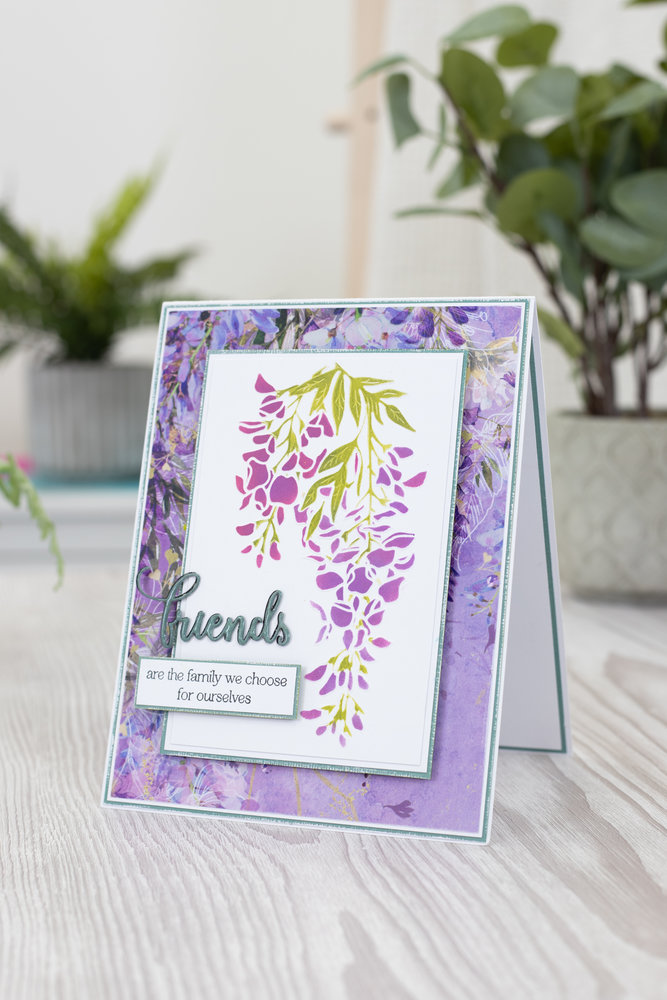 Crafter's Companion Wisteria Collection Embossing Folder & Stencil Wisteria Whisper (NG-WC-EF5-WWHIS) (OUTLET)