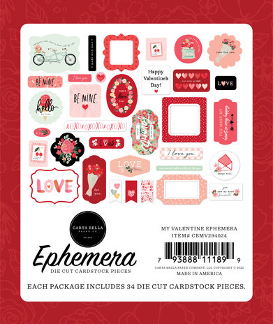 Carta Bella My Valentine Ephemera (CBMV294024) (OUTLET) Carta Bella My Valentine Ephemera (CBMV294024) (OUTLET)
