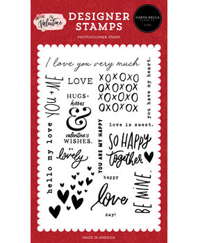 Carta Bella Valentine's Wishes Clear Stamps (CBMV294046) (OUTLET)