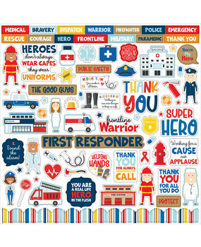 Echo Park First Responder 12x12 Inch Element Sticker (FR295014) (DISCONTINUED)