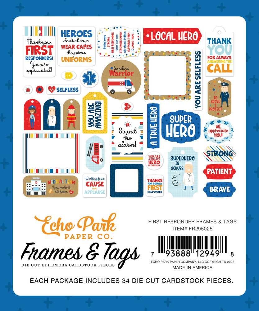 Echo Park First Responder Frames & Tags (FR295025) (OUTLET)