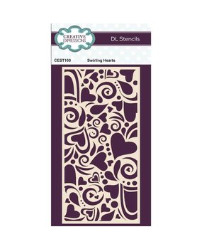 Creative Expressions Stencil DL Swirling Hearts (CEST100) (OUTLET)