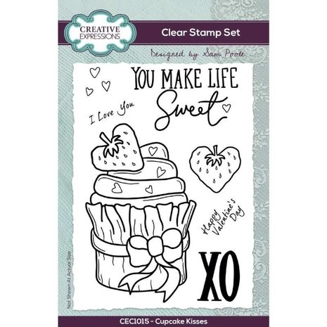 Creative Expressions Sam Poole Clear Stamp A6 Cupcake Kisses (CEC1015) (OUTLET) Creative Expressions Sam Poole Clear Stamp A6 Cupcake Kisses (CEC1015) (OUTLET)