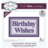 Creative Expressions Sue Wilson Craft Die Block Sentiments Birthday Wishes (CED4466) (OUTLET)