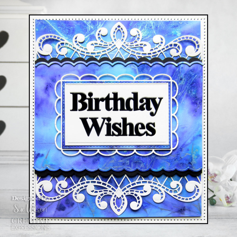 Creative Expressions Sue Wilson Craft Die Block Sentiments Birthday Wishes (CED4466) (OUTLET)