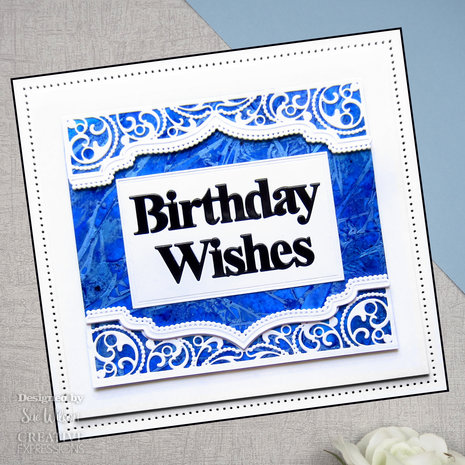 Creative Expressions Sue Wilson Craft Die Block Sentiments Birthday Wishes (CED4466) (OUTLET)