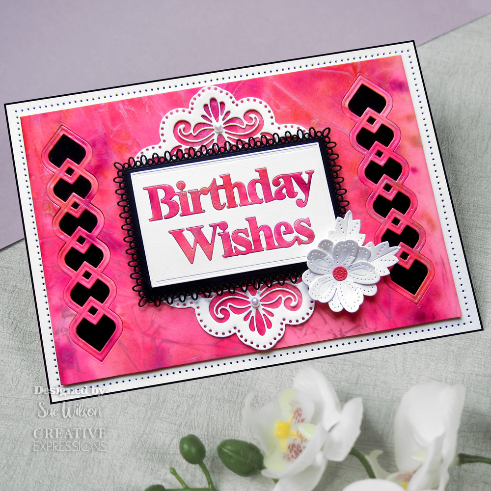 Creative Expressions Sue Wilson Craft Die Block Sentiments Birthday Wishes (CED4466) (OUTLET)