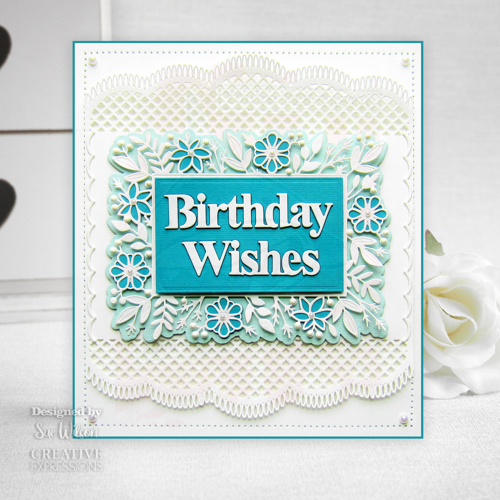 Creative Expressions Sue Wilson Craft Die Block Sentiments Birthday Wishes (CED4466) (OUTLET)