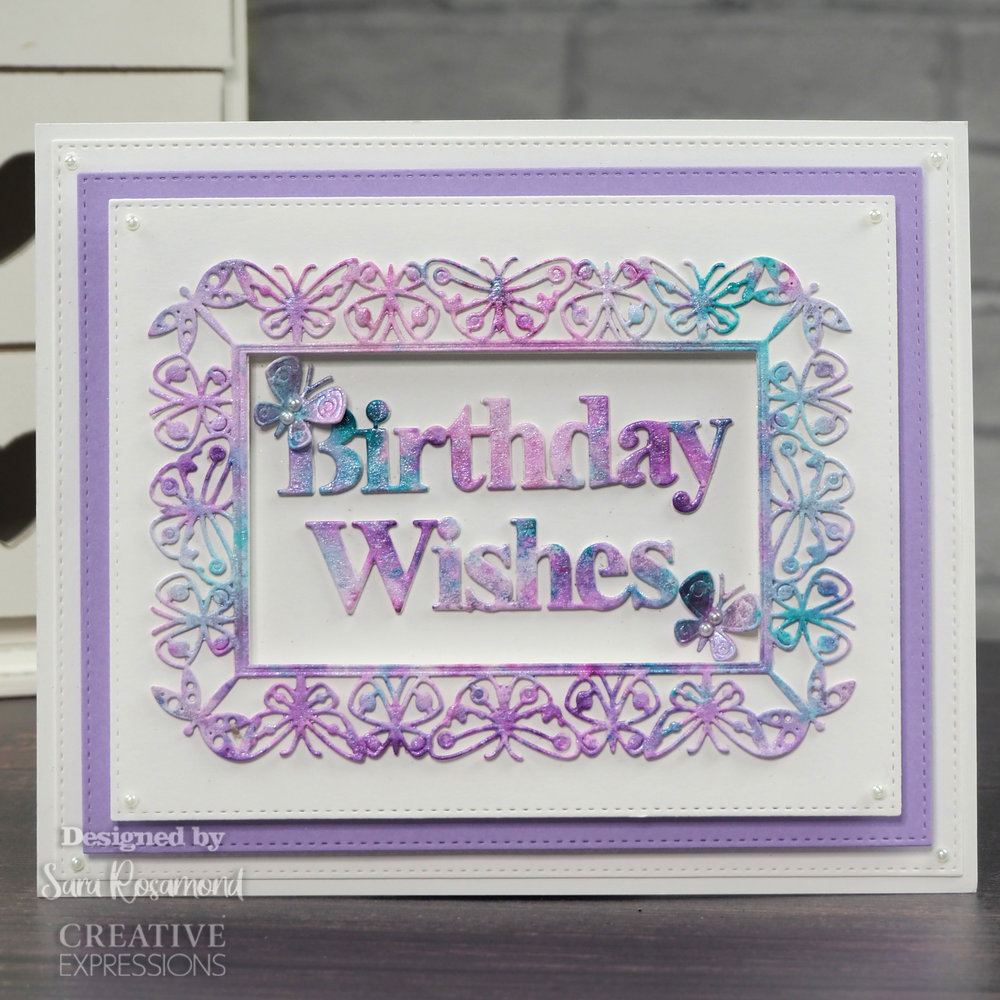 Creative Expressions Sue Wilson Craft Die Block Sentiments Birthday Wishes (CED4466) (OUTLET)