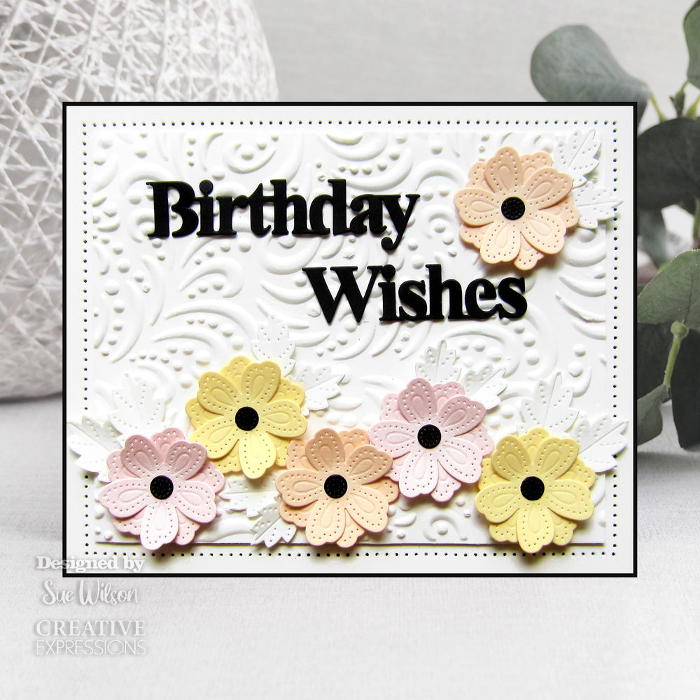 Creative Expressions Sue Wilson Craft Die Block Sentiments Birthday Wishes (CED4466) (OUTLET)