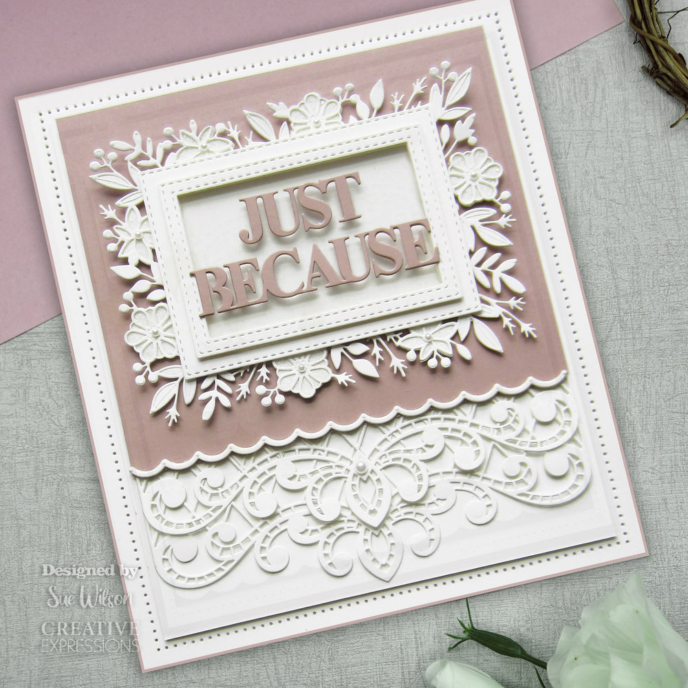 Creative Expressions Sue Wilson Craft Die Block Sentiments Just Because (CED4467) (OUTLET)