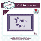 Creative Expressions Sue Wilson Craft Die Block Sentiments Thank You (CED4468) (OUTLET)