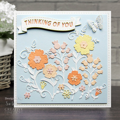 Creative Expressions Sue Wilson Craft Die Floral Wishes Banner (CED7143) (OUTLET) Creative Expressions Sue Wilson Craft Die Floral Wishes Banner (CED7143) (OUTLET)