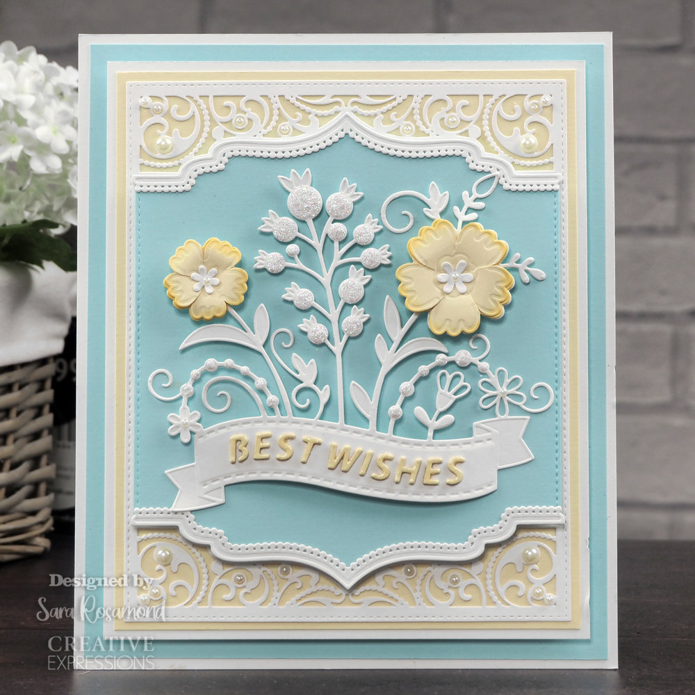 Creative Expressions Sue Wilson Craft Die Floral Wishes Banner (CED7143) (OUTLET) Creative Expressions Sue Wilson Craft Die Floral Wishes Banner (CED7143) (OUTLET)