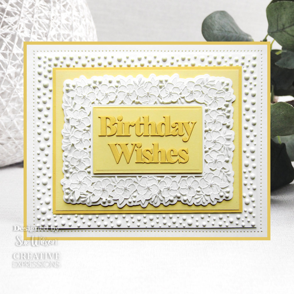 Creative Expressions Sue Wilson Craft Die Frames & Tags Floral Rectangle (CED4464) (OUTLET)