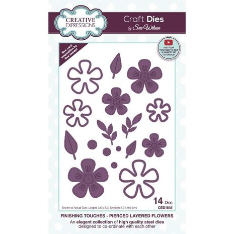 Creative Expressions Sue Wilson Craft Die Finishing Touches Pierced Layered Flowers (CED1545) (OUTLET) Creative Expressions Sue Wilson Craft Die Finishing Touches Pierced Layered Flowers (CED1545) (OUTLET)